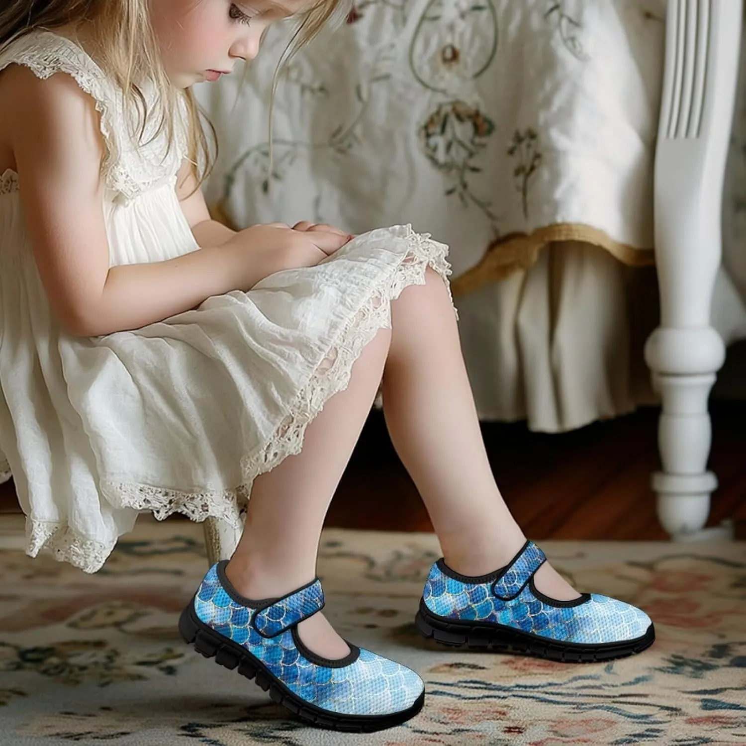 Forchrinse Girls and Toddler Girls Mary Jane Shoes Red Strawberry Corgi Print Sneaker Comfort Slip on Dressy Shoes for School