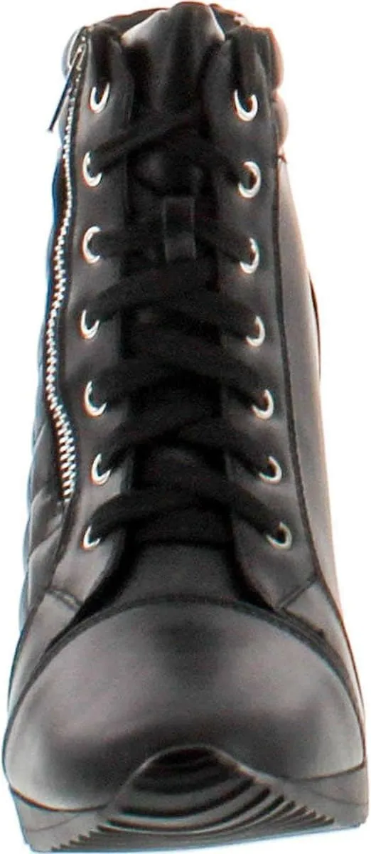 Forever Adriana11 Women Sporty Leatherette Lace-Up High Top Wedge Sneaker Bootie Shoes