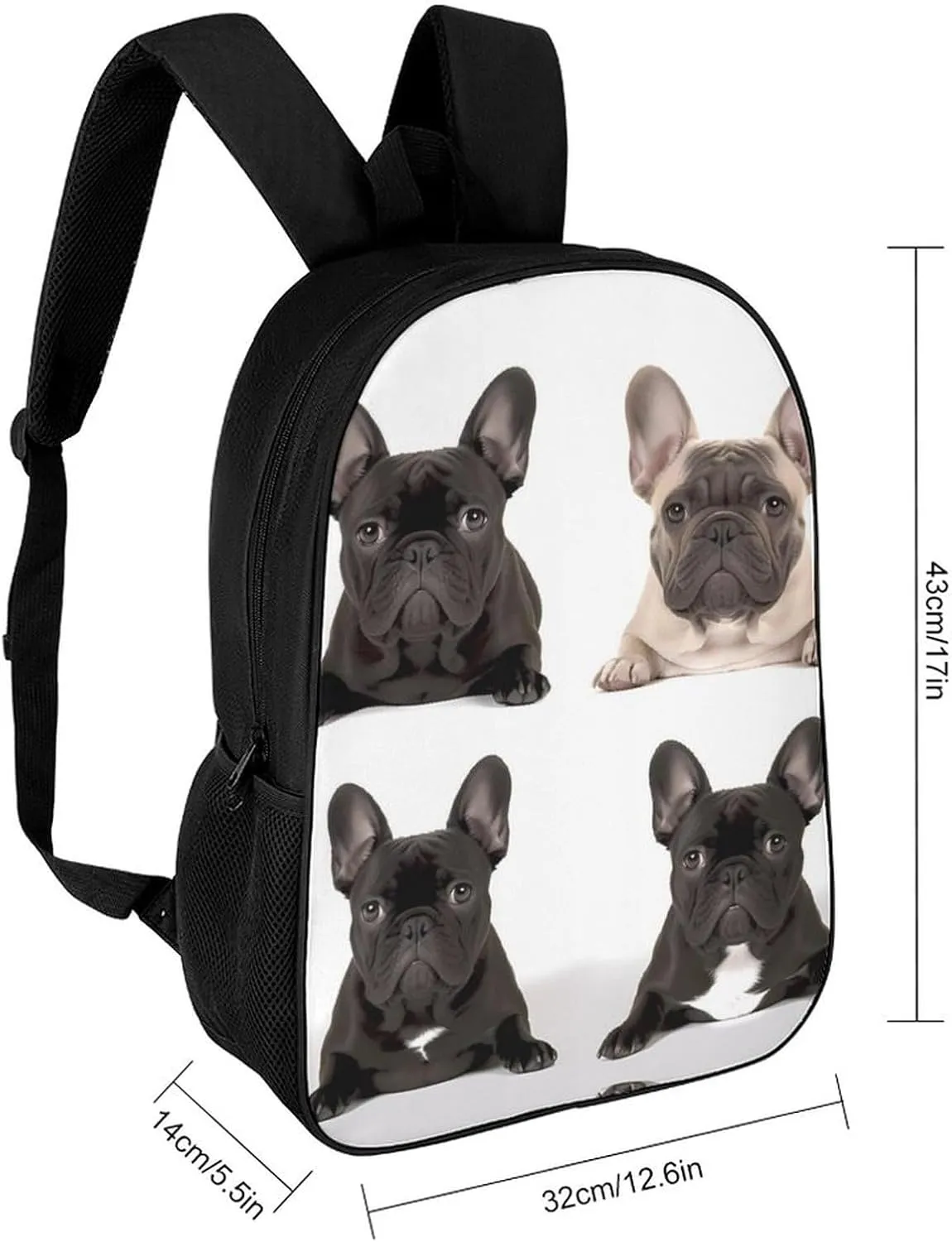 French Bulldog Lightweight Backpack Casual Carry On Laptop Backpack,Hiking Bag for Camping Sports Work