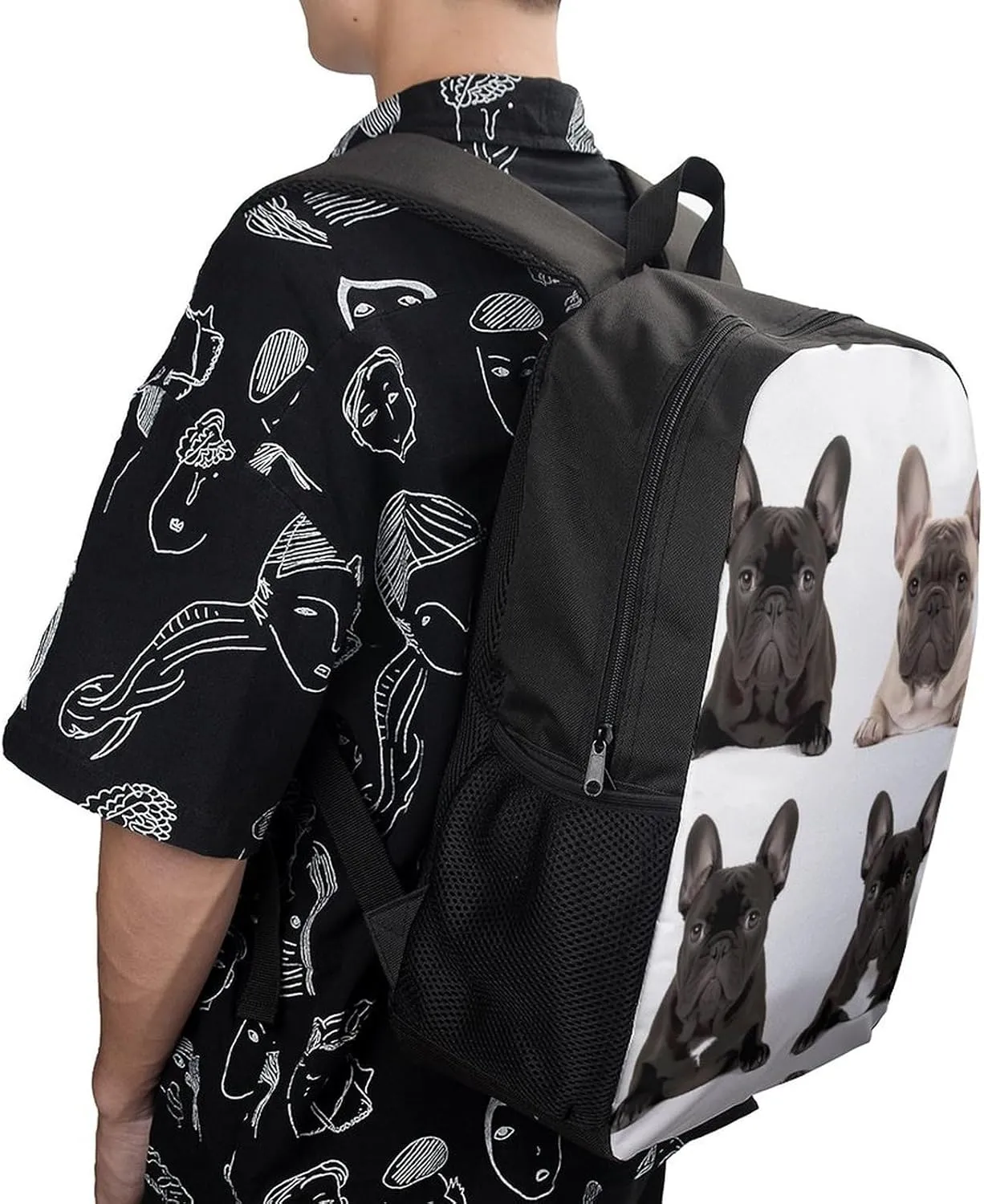 French Bulldog Lightweight Backpack Casual Carry On Laptop Backpack,Hiking Bag for Camping Sports Work