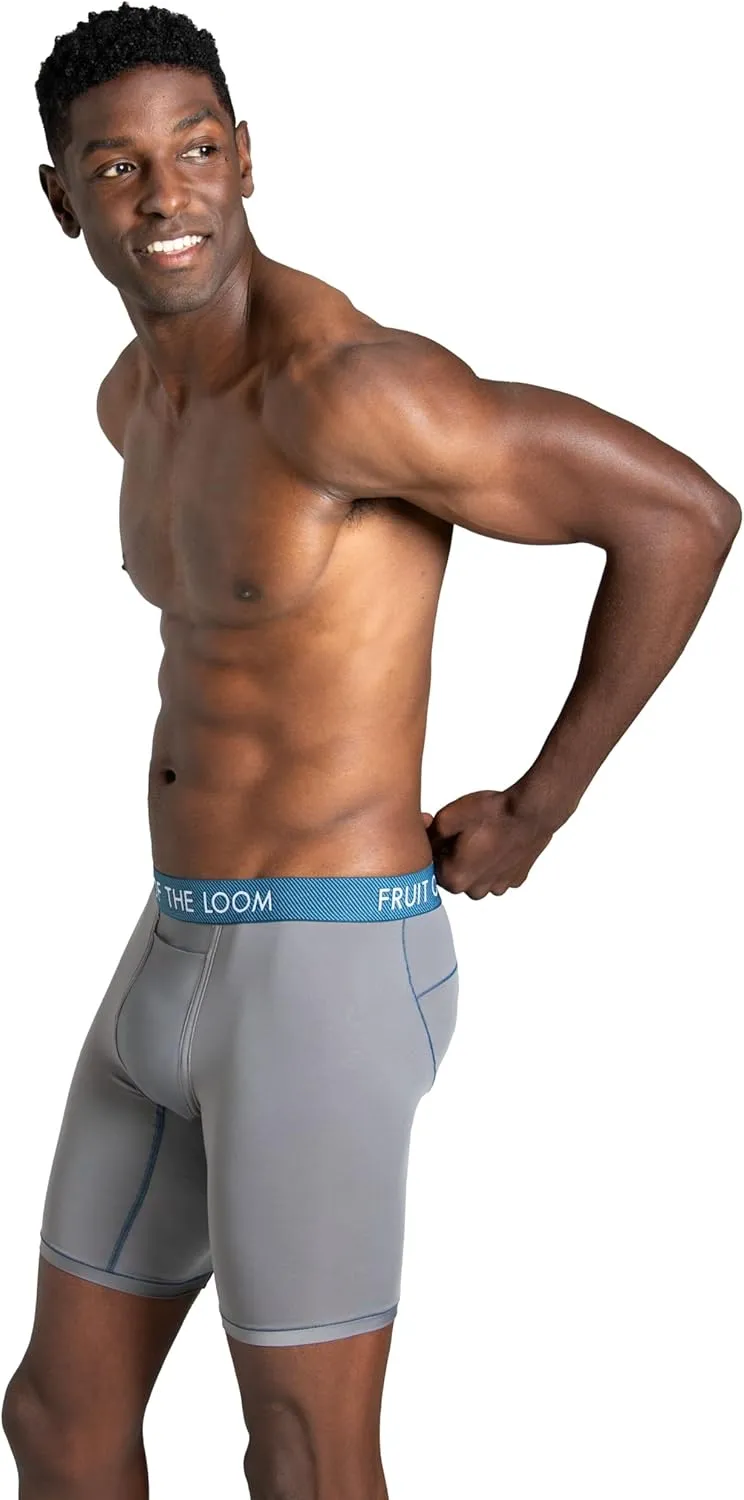 Fruit of the Loom Men's Getaway Boxer Briefs, Lightweight Breathable Fabric, Quick Dry & Odor Control