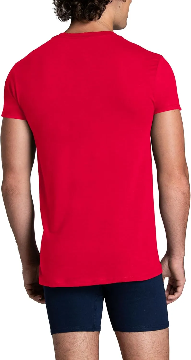 Fruit of the Loom Men's Undershirts, Moisture Wicking & Tag Free, Short Sleeve Crew T-Shirts