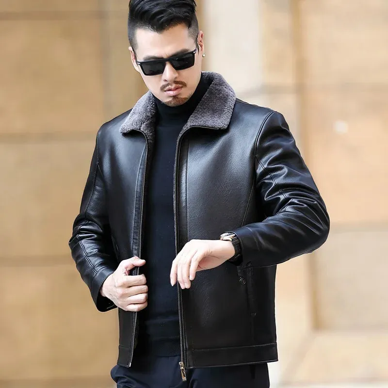 Funki Buys | Jackets | Men's Leather Fleece Lined Short Jackets