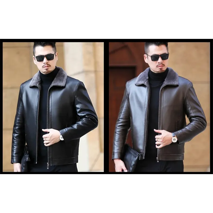 Funki Buys | Jackets | Men's Leather Fleece Lined Short Jackets
