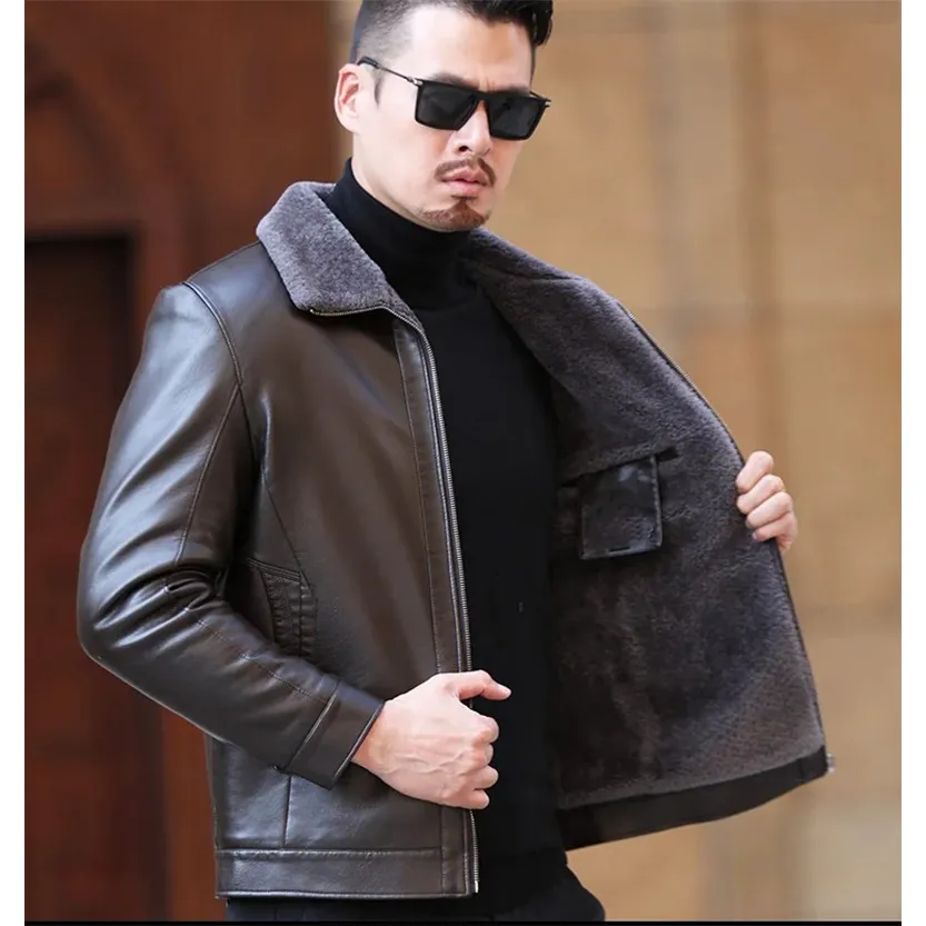 Funki Buys | Jackets | Men's Leather Fleece Lined Short Jackets