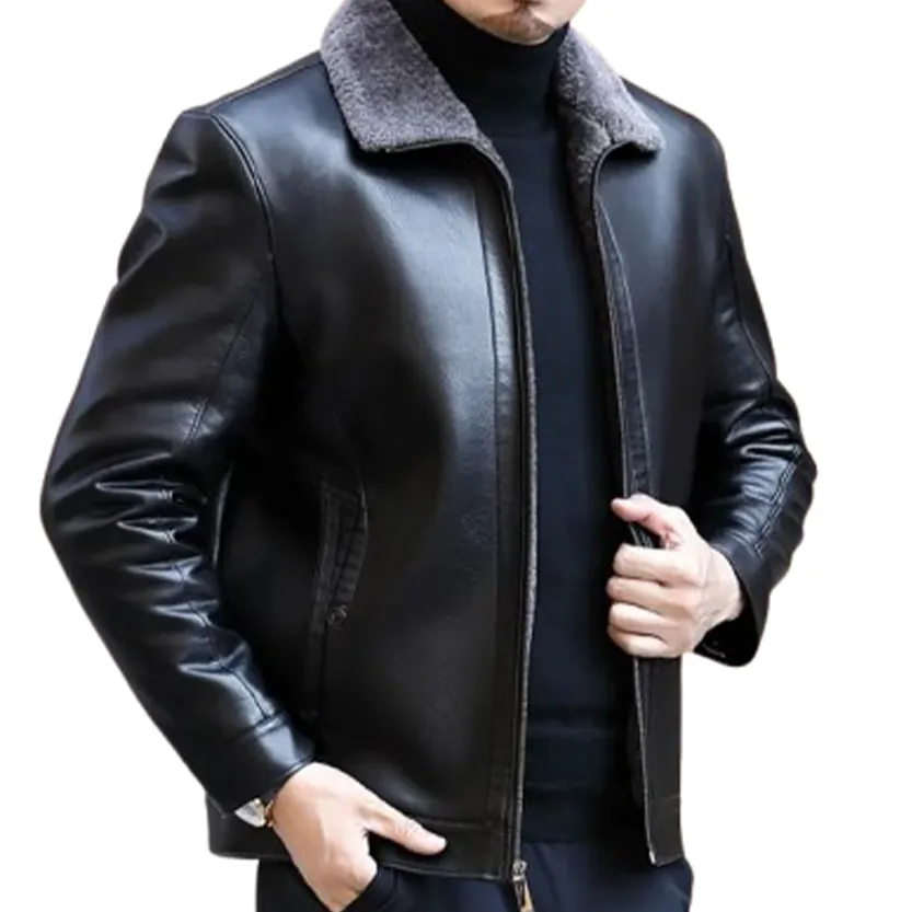 Funki Buys | Jackets | Men's Leather Fleece Lined Short Jackets