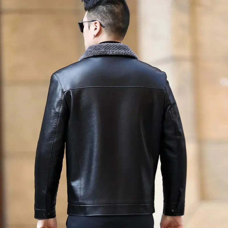 Funki Buys | Jackets | Men's Leather Fleece Lined Short Jackets