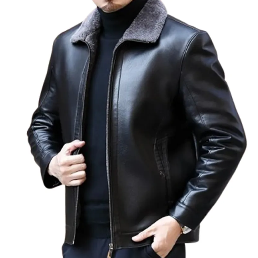 Funki Buys | Jackets | Men's Leather Fleece Lined Short Jackets