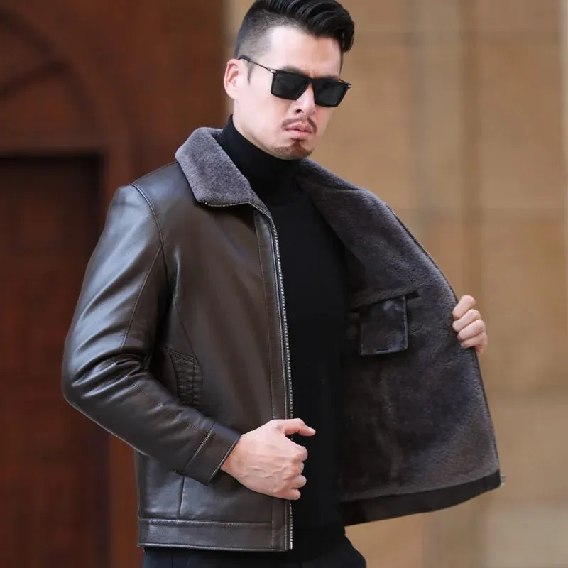 Funki Buys | Jackets | Men's Leather Fleece Lined Short Jackets