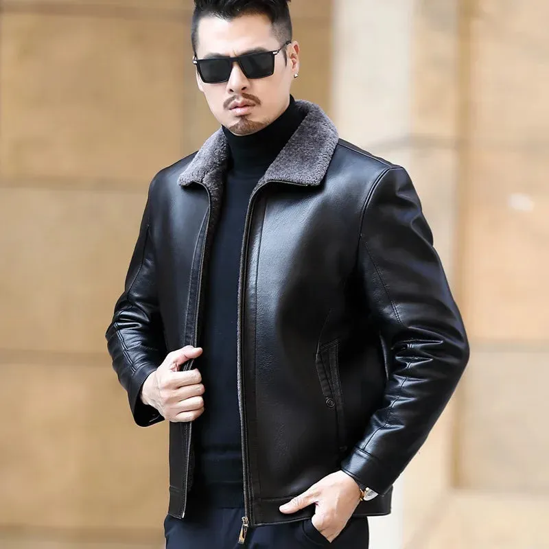 Funki Buys | Jackets | Men's Leather Fleece Lined Short Jackets