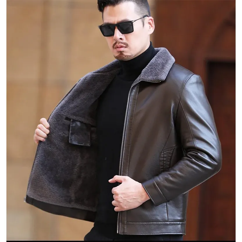 Funki Buys | Jackets | Men's Leather Fleece Lined Short Jackets