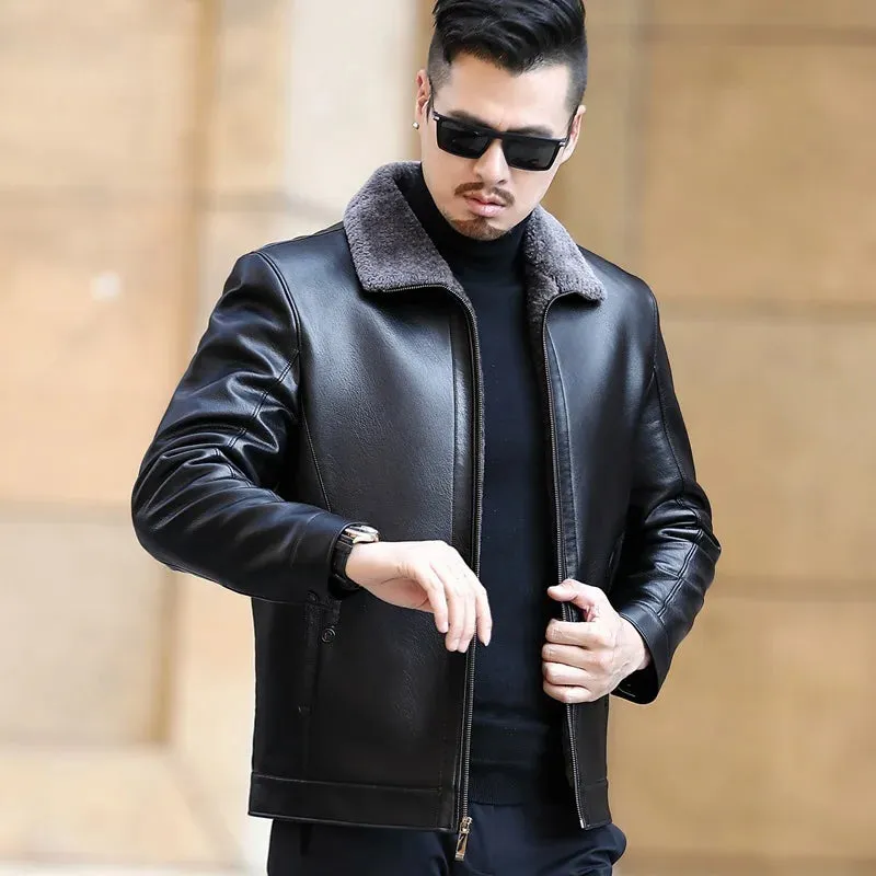 Funki Buys | Jackets | Men's Leather Fleece Lined Short Jackets