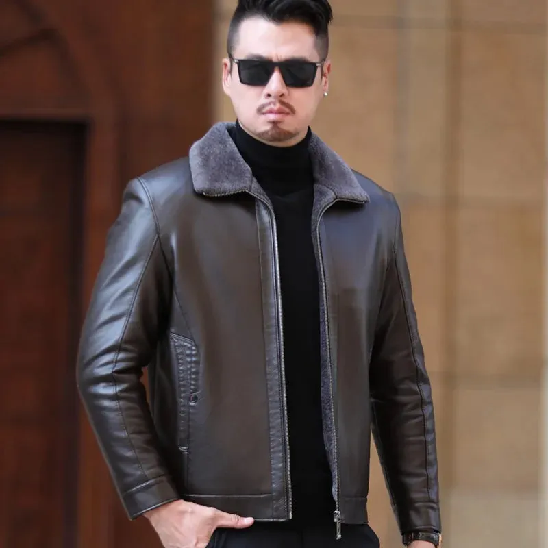 Funki Buys | Jackets | Men's Leather Fleece Lined Short Jackets