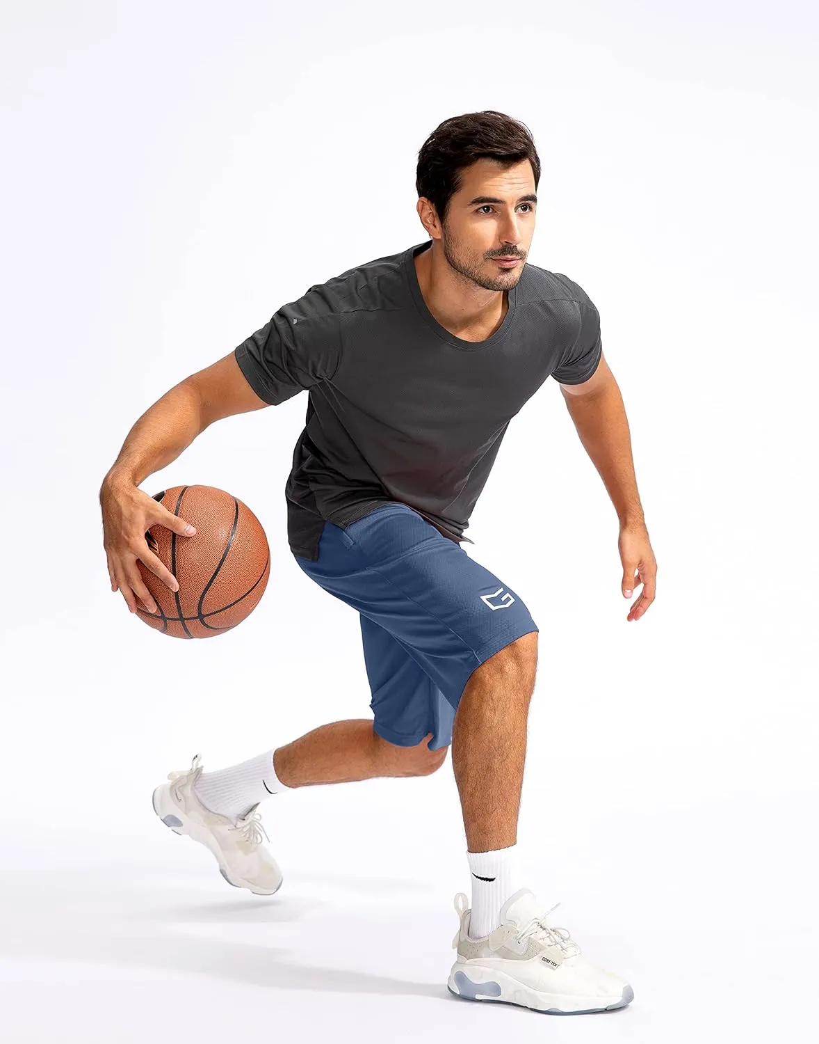 G Gradual Men's Basketball Shorts with Zipper Pockets Lightweight Quick Dry 11" Long Shorts for Men Athletic Gym