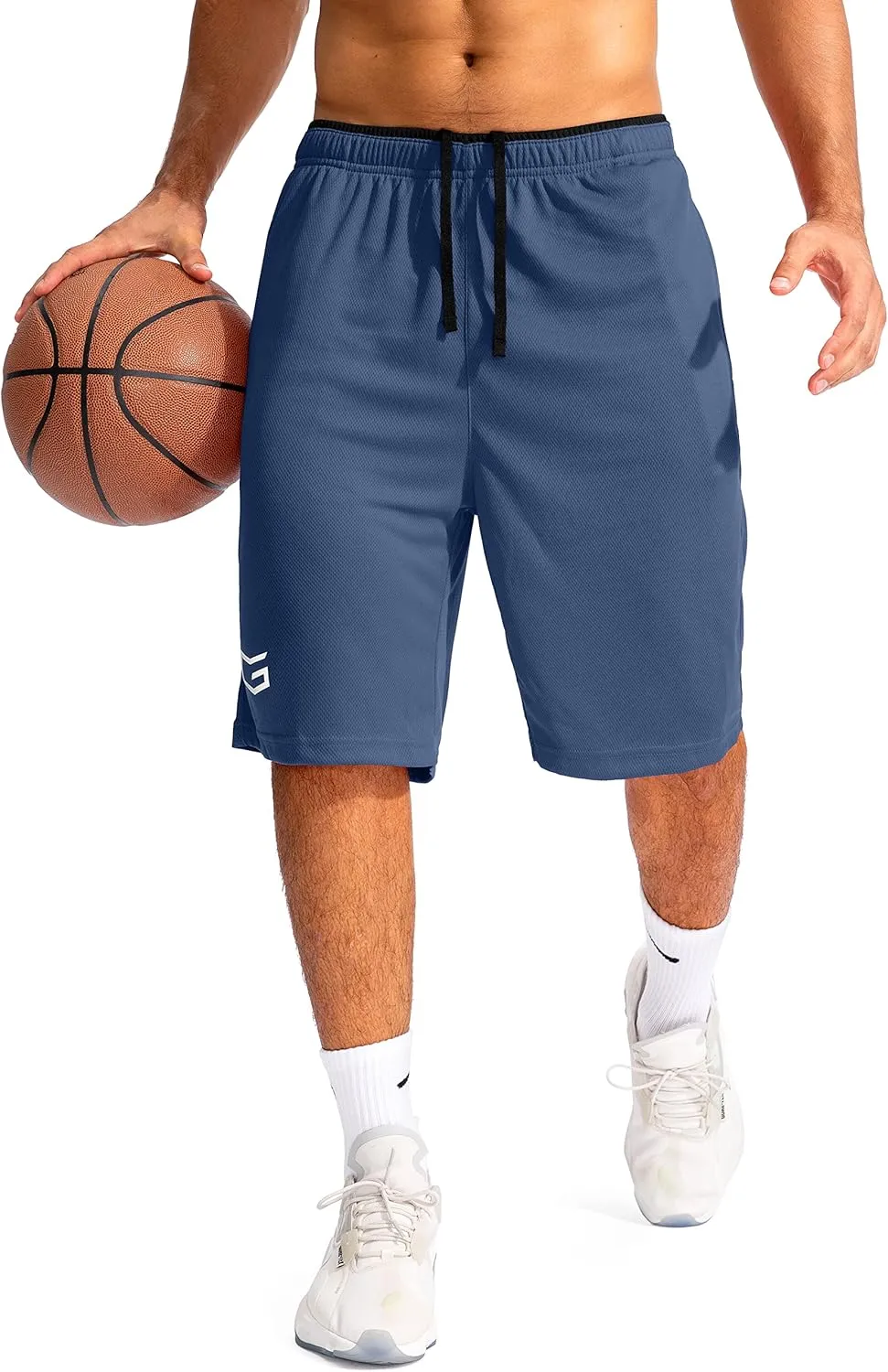 G Gradual Men's Basketball Shorts with Zipper Pockets Lightweight Quick Dry 11" Long Shorts for Men Athletic Gym