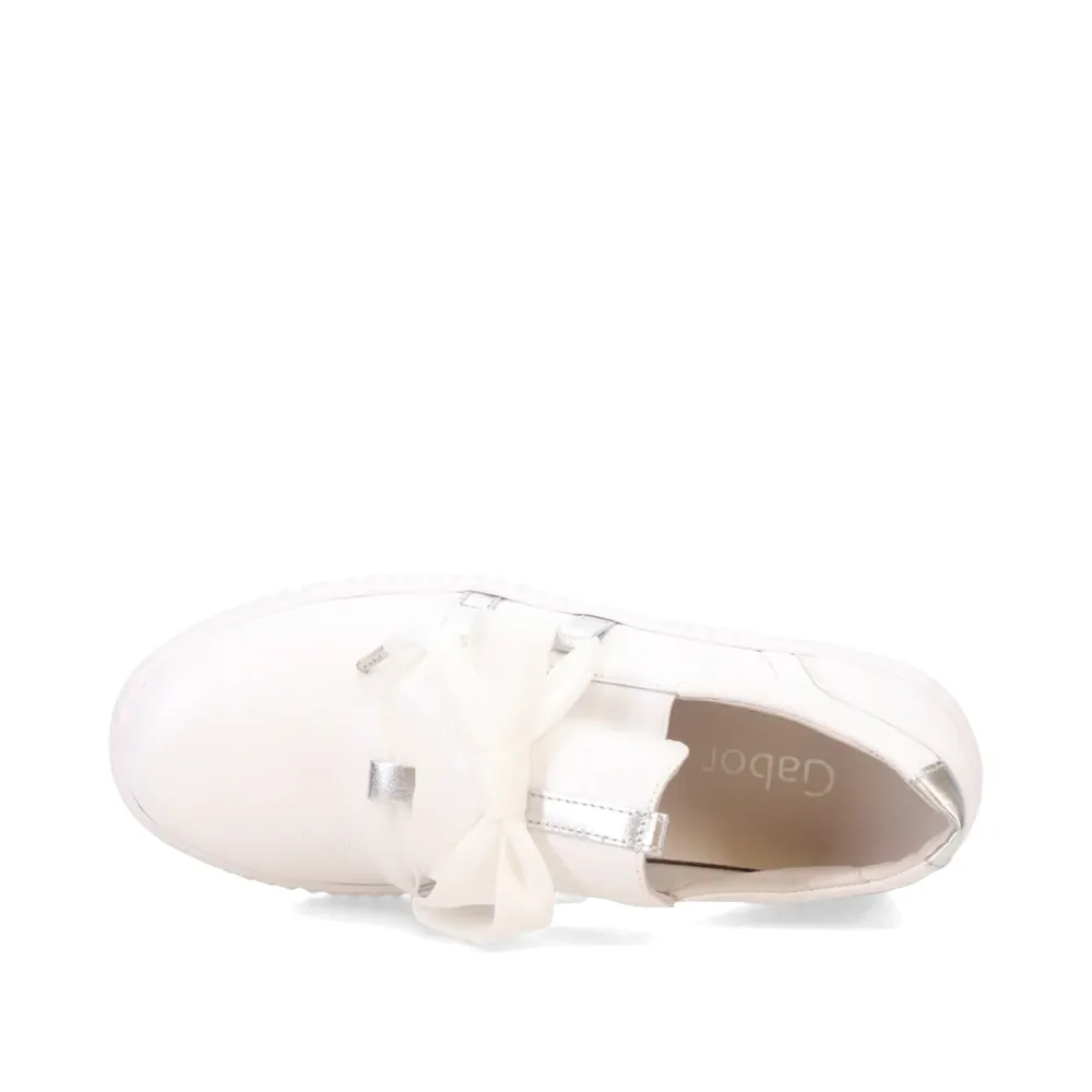 Gabor Women's Bow Sneaker in Weiss White