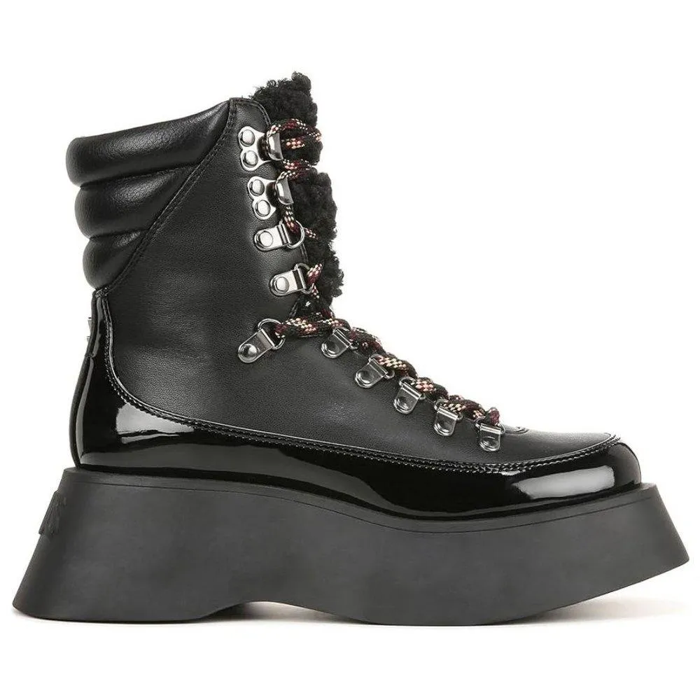 Gail Black Lace Up Hiker Boots