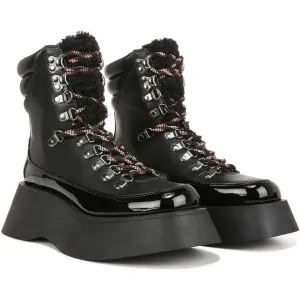 Gail Black Lace Up Hiker Boots