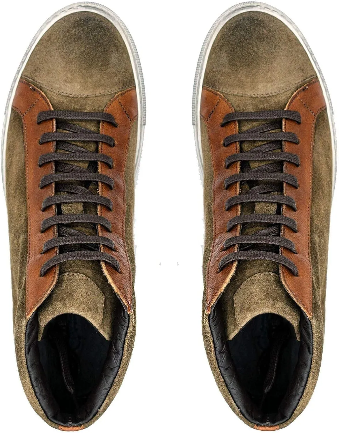 Giovacchini Shoes Men's Ruben Italian Waxed Suede Leather High-top Sneaker