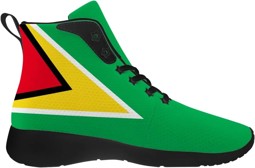 Guyana Flag Shoes for Women Men High Top Sneakers High Top Shoes Gifts for Women Men