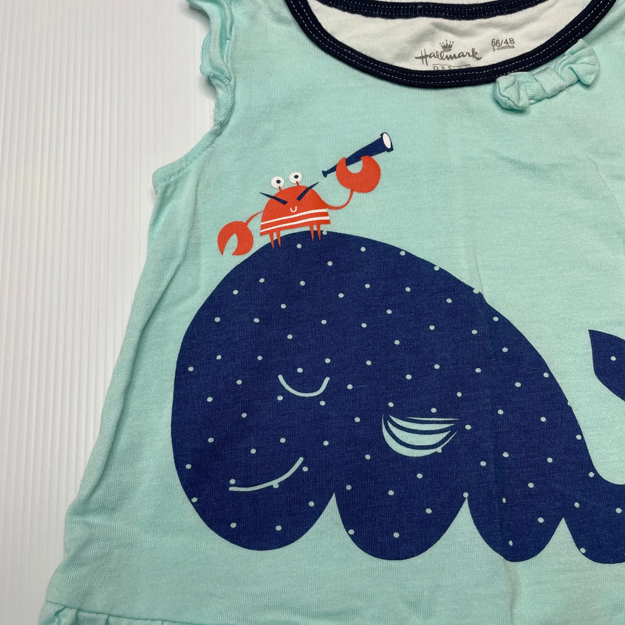 Hallmark lightweight top, whale, size 00, Pre-loved