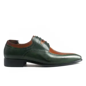 Handpainted Two Tone Square Toe Derby Shoes
