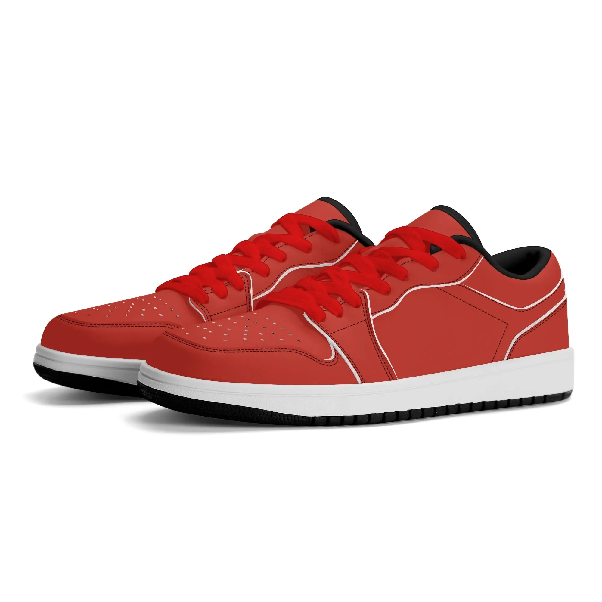 Harley Davidson Red Low Top Leder Sneaker für Damen