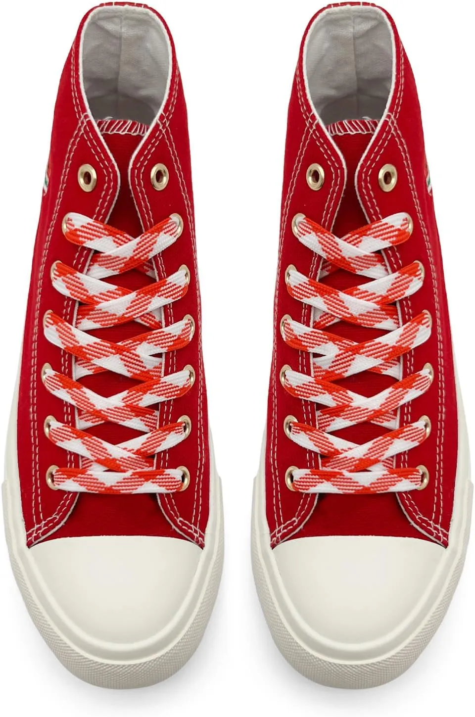 High Top Sneakers for Women Canvas Shoes Fruits Embroidery High Tops Women Casual Shoes Lace Up Fashion Sneakers