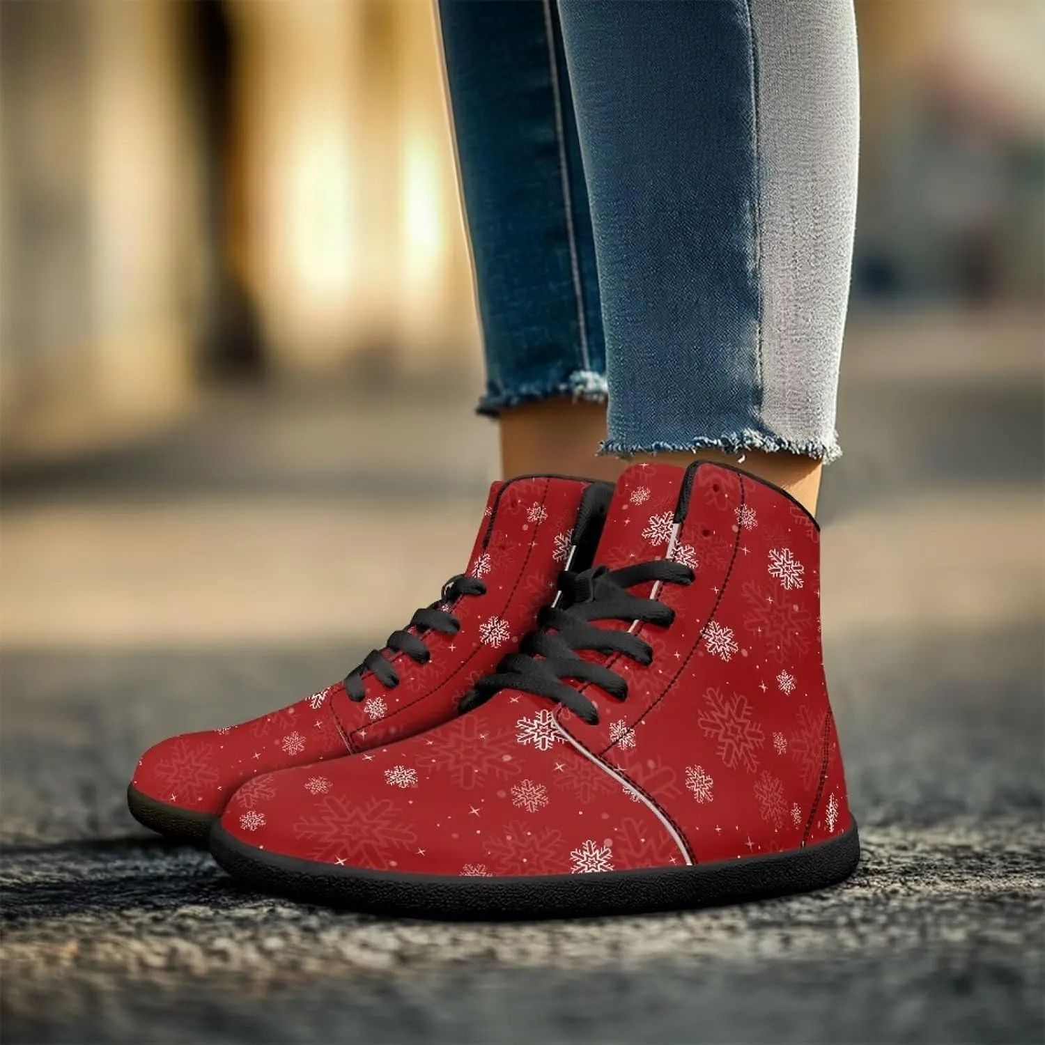 High Top Sneakers Women's Minimalist Barefoot Shoes | Zero Drop Sole | Wide Width Fashion Sneaker Size 36-48
