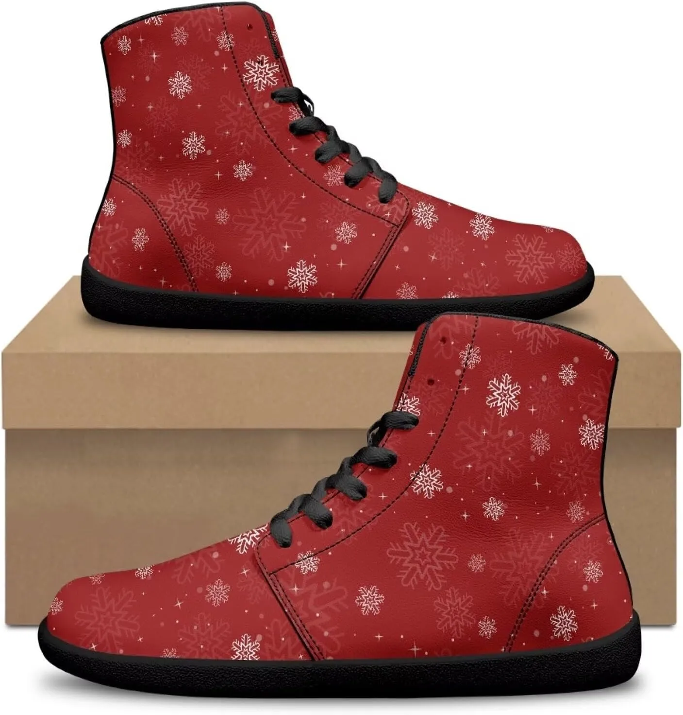 High Top Sneakers Women's Minimalist Barefoot Shoes | Zero Drop Sole | Wide Width Fashion Sneaker Size 36-48