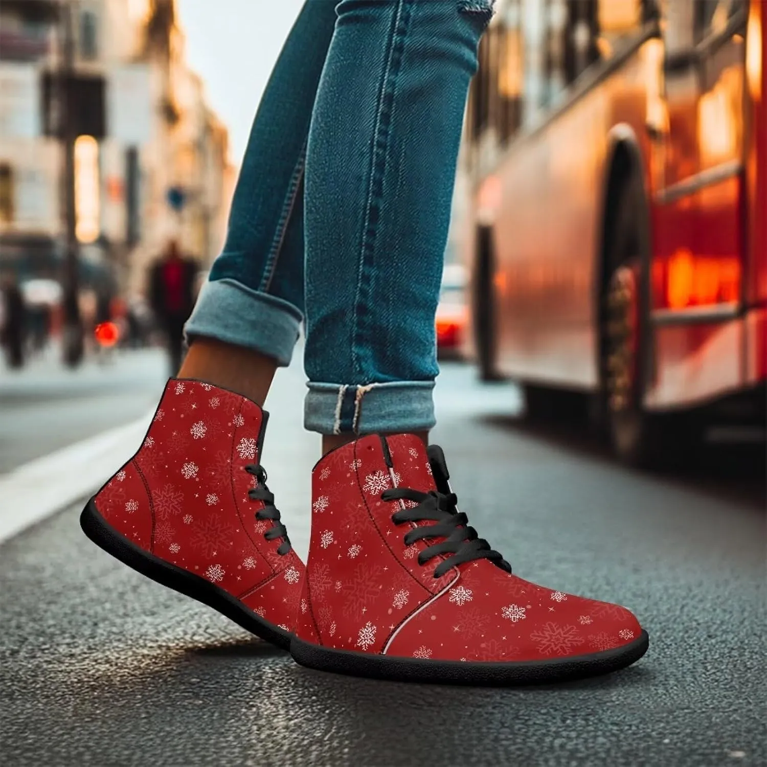 High Top Sneakers Women's Minimalist Barefoot Shoes | Zero Drop Sole | Wide Width Fashion Sneaker Size 36-48