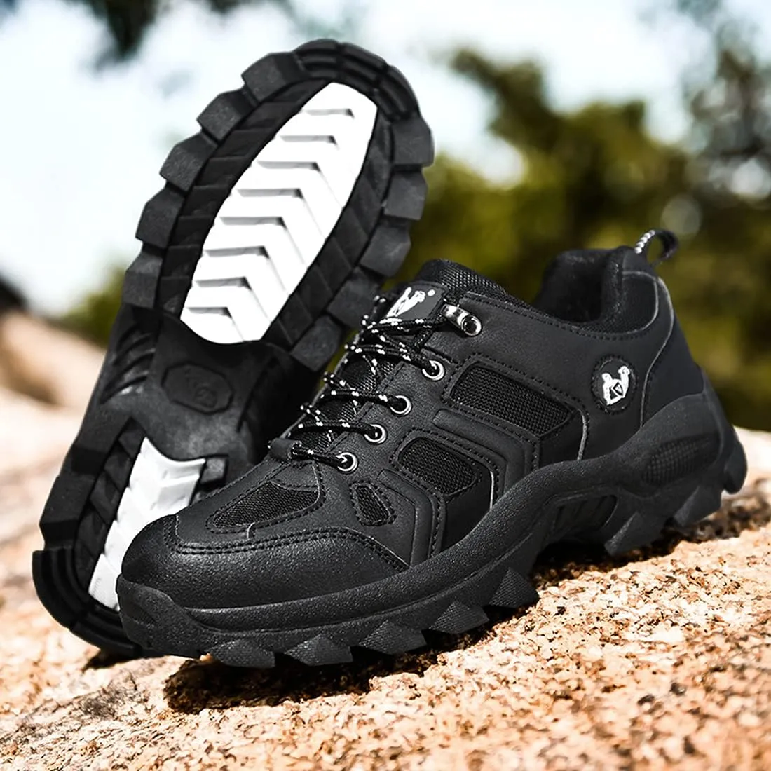Hiking Boots Mens Walking Shoes Lightweight Trekking Low Casual Outdoor Mountain Trainers Lace-up Sneakers