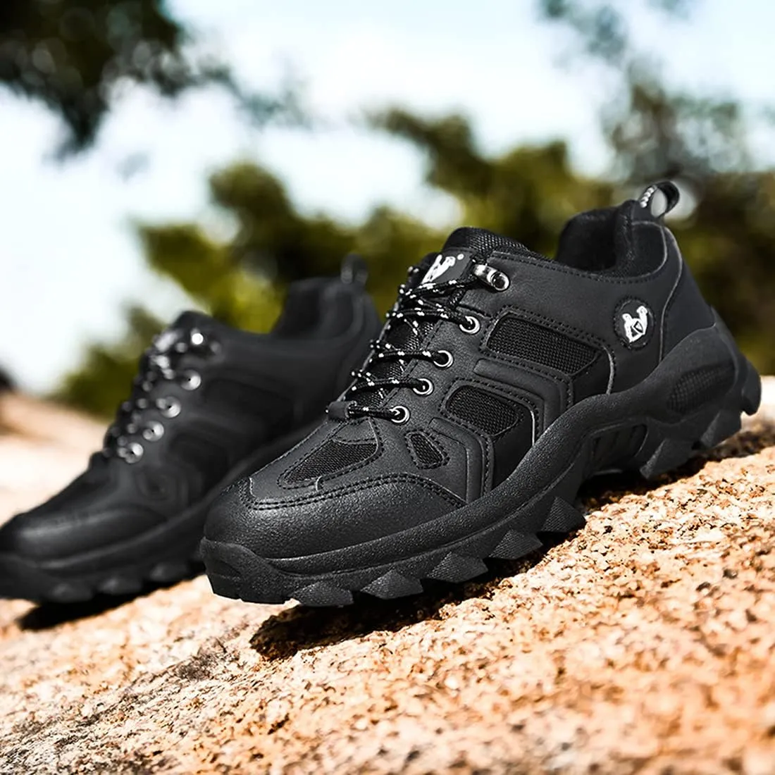 Hiking Boots Mens Walking Shoes Lightweight Trekking Low Casual Outdoor Mountain Trainers Lace-up Sneakers