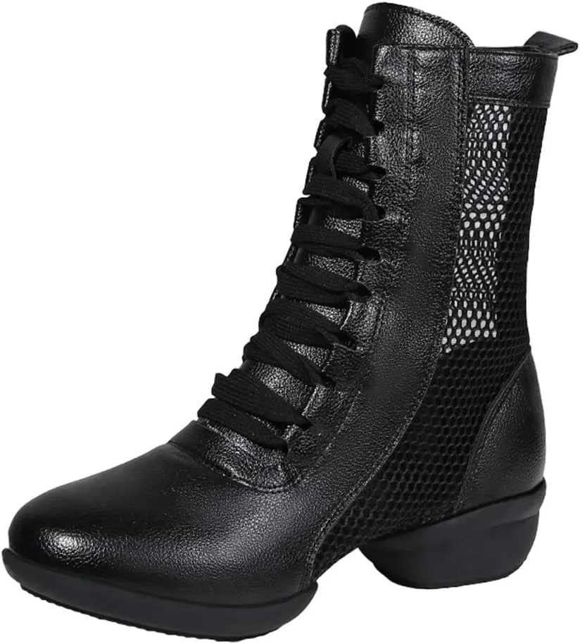 HIPPOSEUS Women High Top Jazz Dance Sneaker Split Sole Jazz Dance Boots,Model YMJ