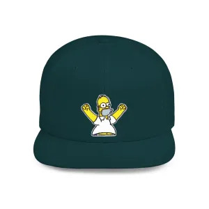 Homer Simpson Flat Bill Snapback – Lightweight, Custom Fit, Premium Quality