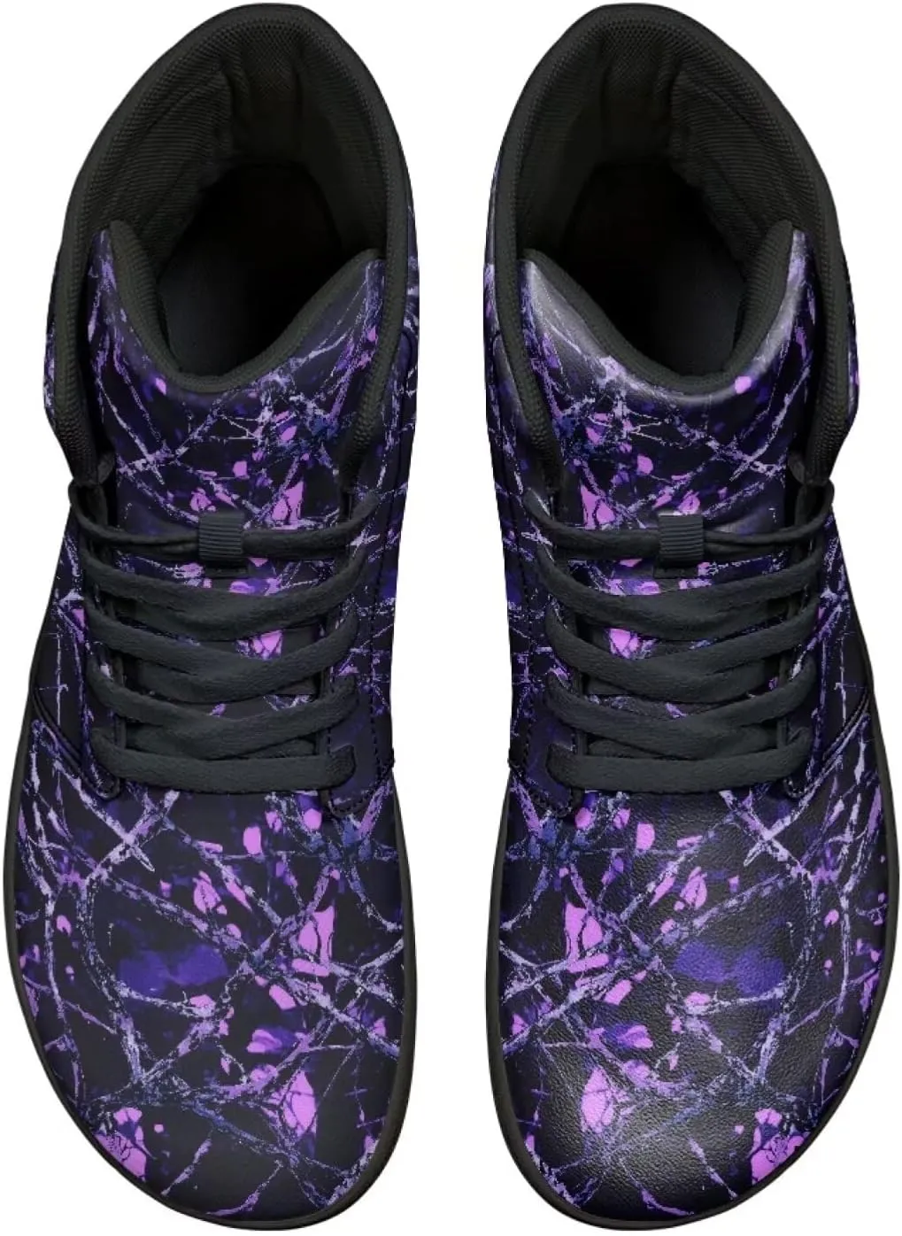 Howilath Camo Print Barefoot Running Shoes High Top Sneakers, Anti-Skid Zero Drop Sneaker Minimalist Shoes
