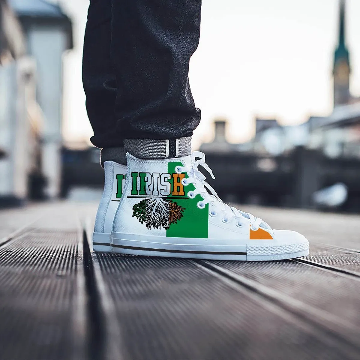 irish roots mens high top sneakers high top