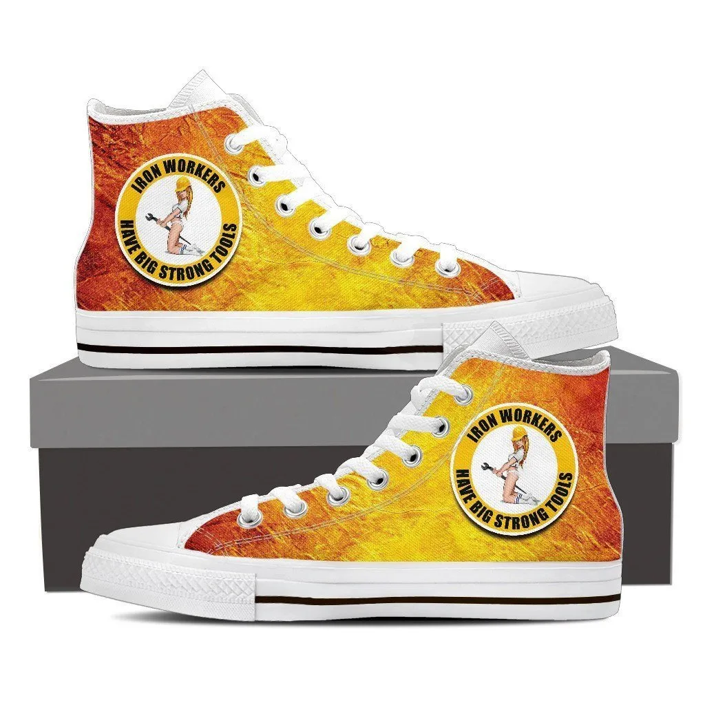 ironworkers strong tools ladies high top sneakers