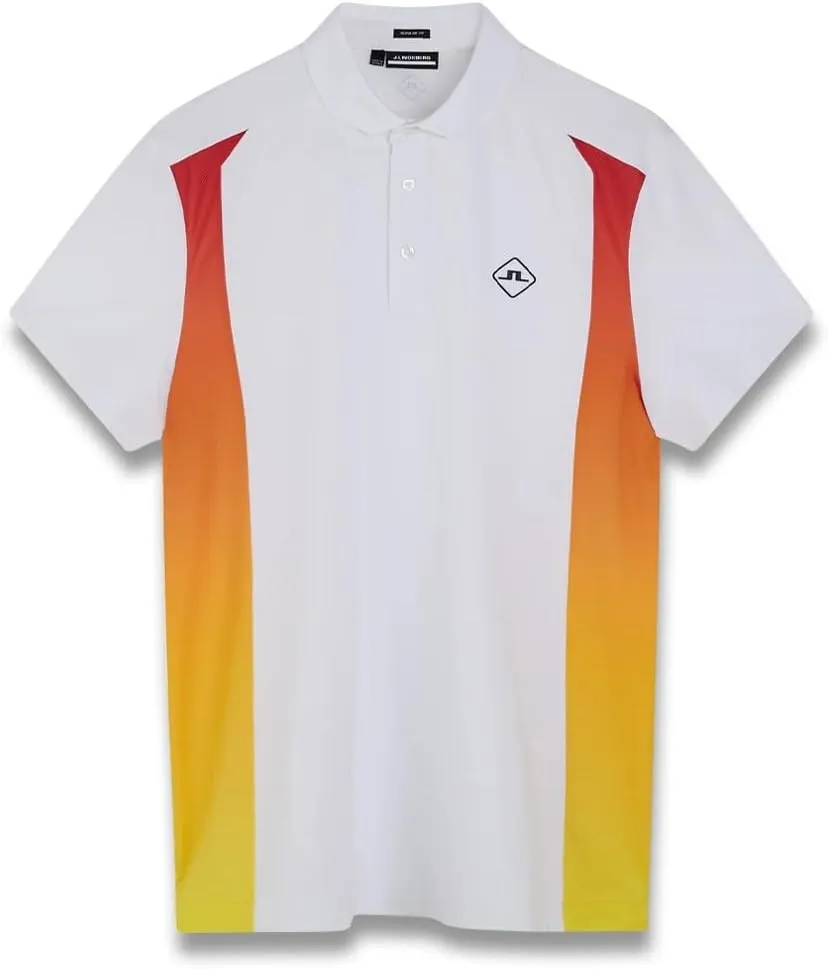 J Lindeberg Mens Freddy Regular Fit Golf Polo - White L