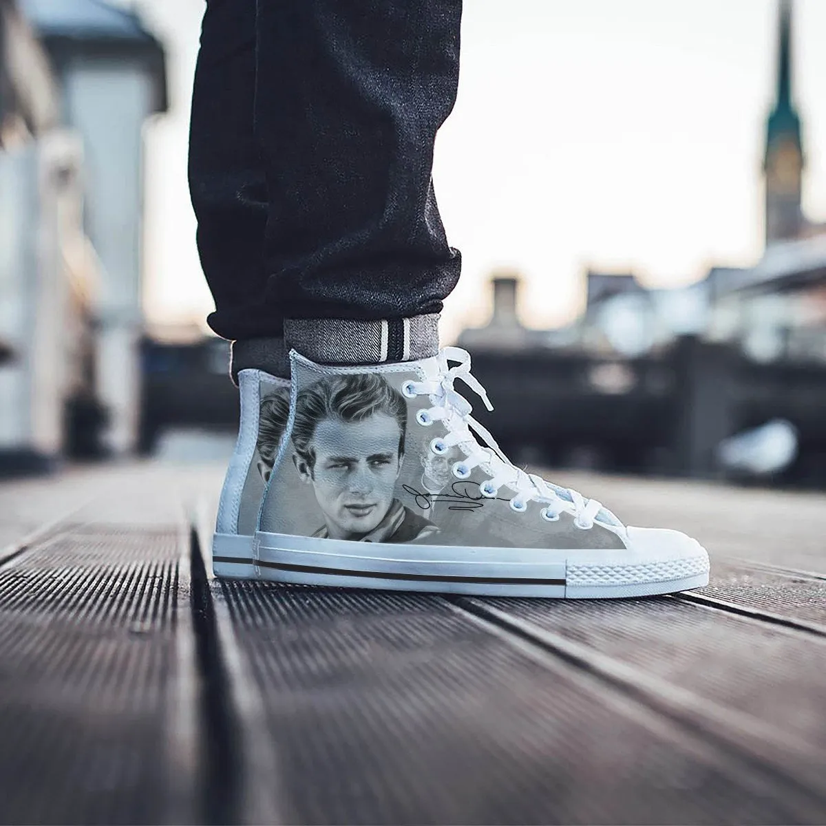 james dean mens high top sneakers