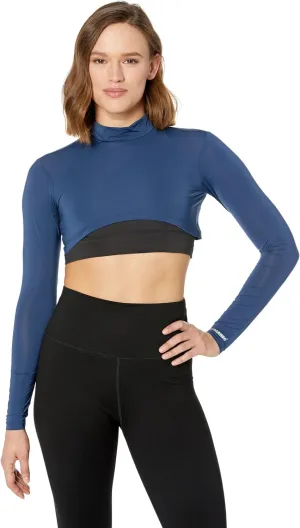 Jamie Sadock® Sunsense® 35 SPF Lightweight Mock Neck Crop Layering Top – Outfit for College & Gym Moonlit XS One Size