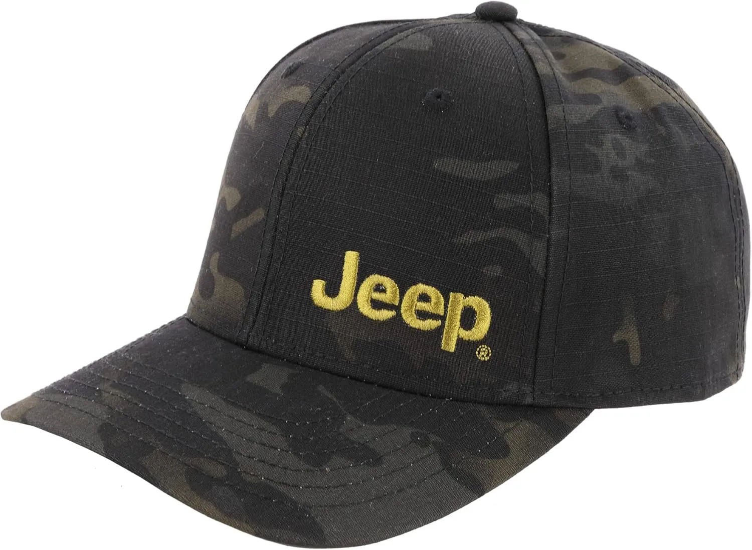 Jeep Text Logo Low Profile Trucker Hat Black Camo/Green Hat