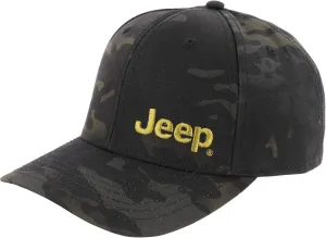 Jeep Text Logo Low Profile Trucker Hat Black Camo/Green Hat