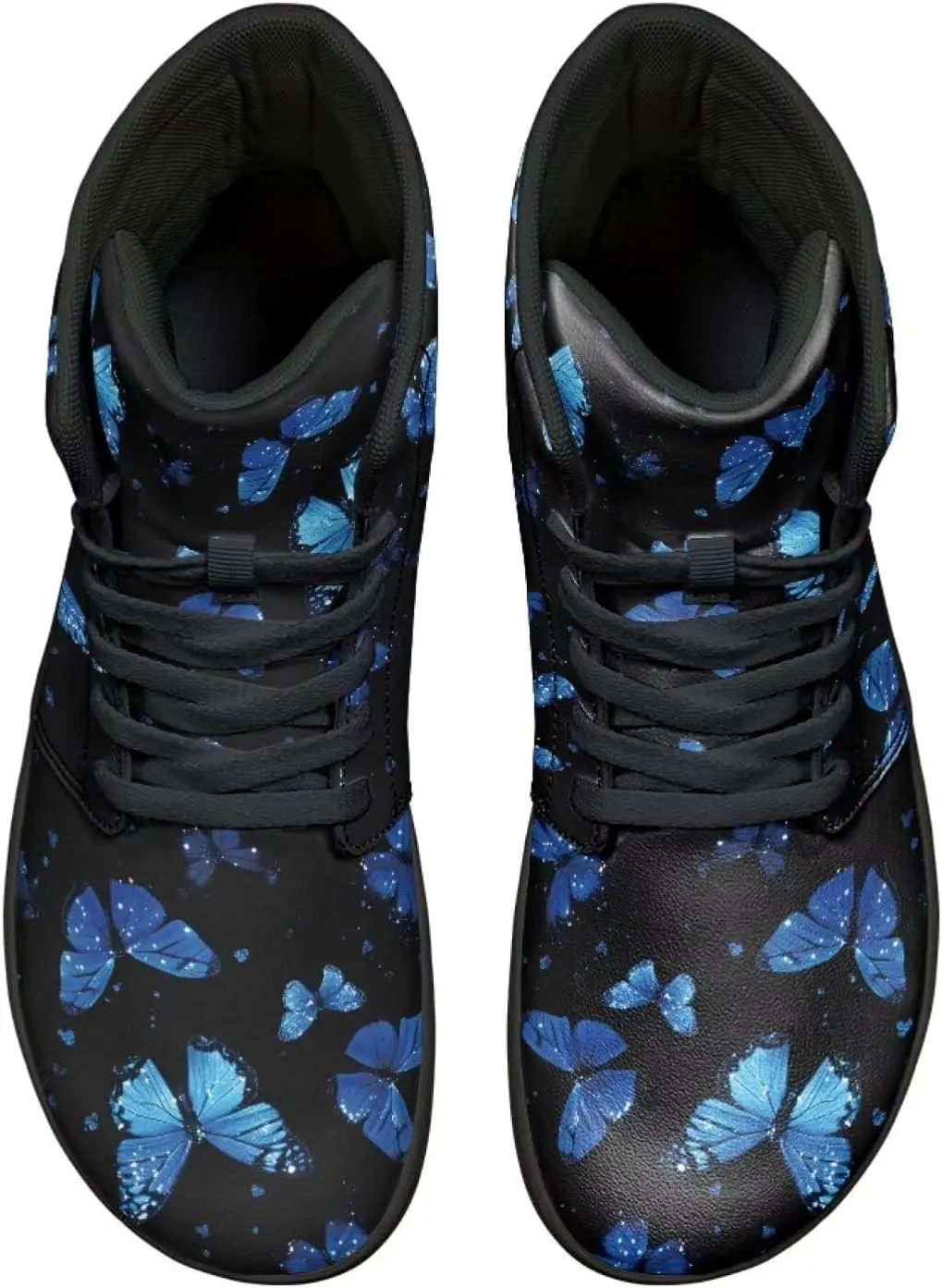 Jeiento High Top Barefoot Sneakers Men Women Butterfly Barefoot Shoes with Wide Toe Box