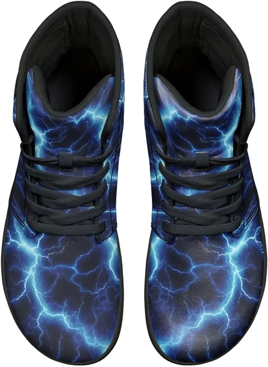 Jeiento Nature Pattern Mens Walking Shoes High Top Barefoot Running Shoes Wide Toe
