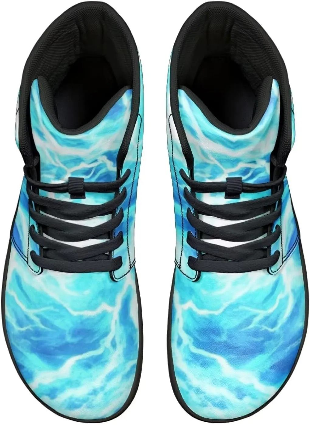 Jeiento Nature Pattern Mens Walking Shoes High Top Barefoot Running Shoes Wide Toe