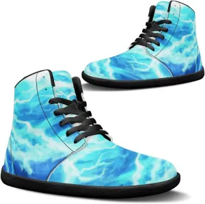Jeiento Nature Pattern Mens Walking Shoes High Top Barefoot Running Shoes Wide Toe