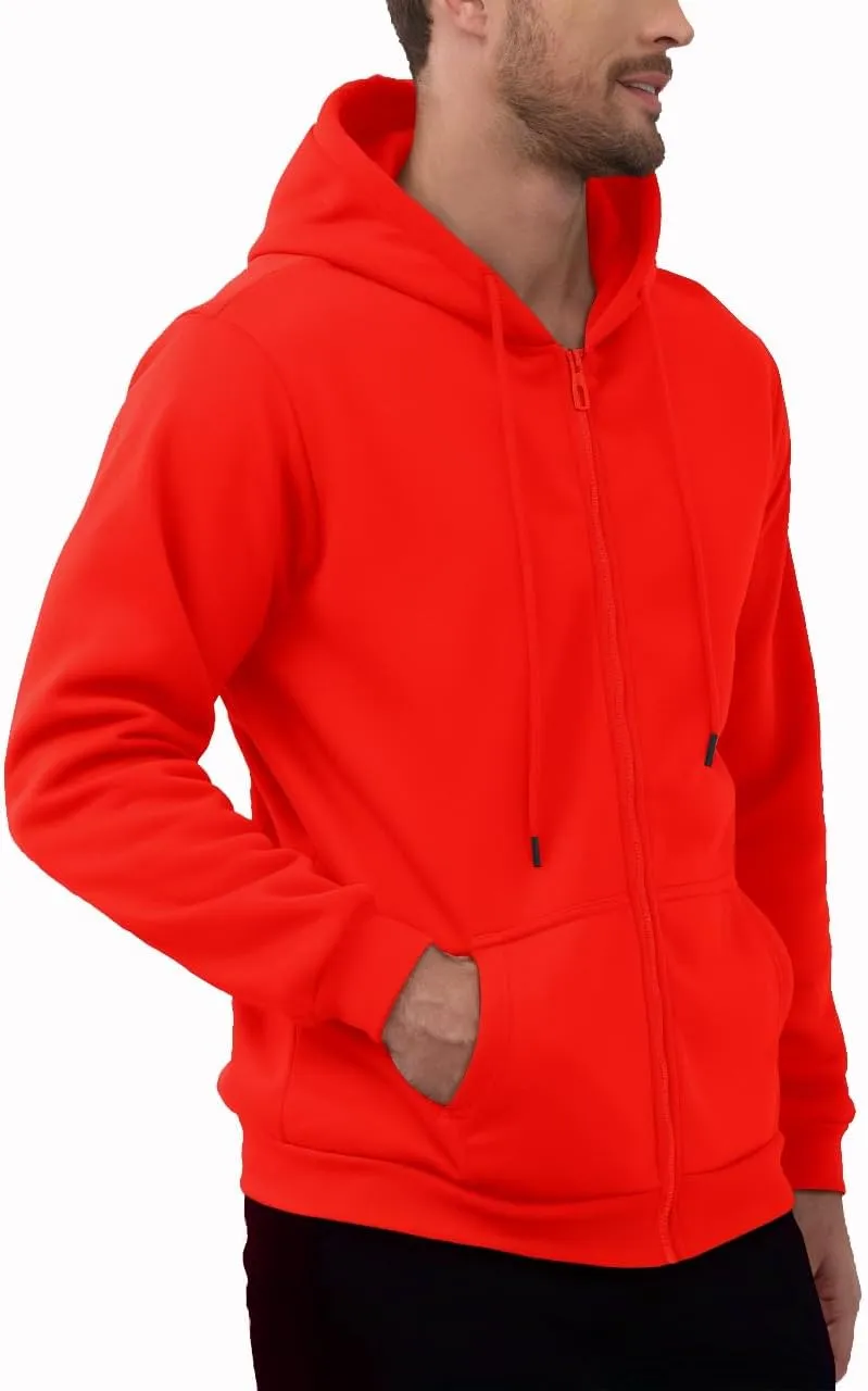 JIHUILAI Men's Fleece Hoodies with Zipper Lightweight Long Sleeve Active Mens Jackets Sports Full Zip Sweatshirts, S-3XL
