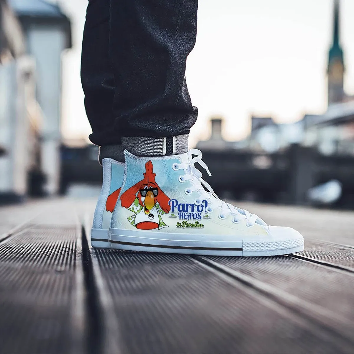 jimmy buffett parrotheads mens high top sneakers