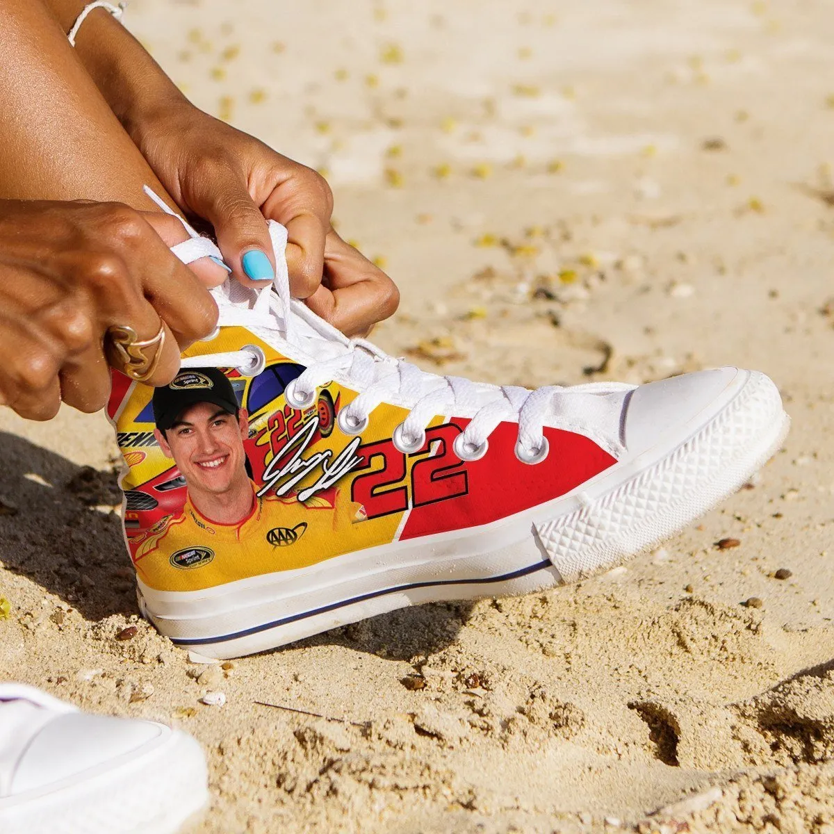 joey logano ladies high top sneakers